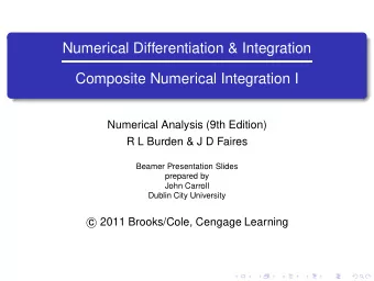 Numerical Differentiation &amp; Integration  Composite Numerical Integration I  Numerical Analysis