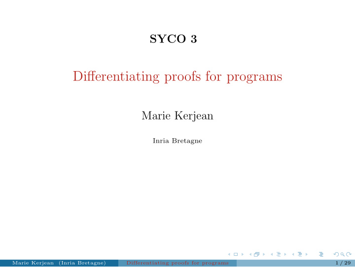 differentiating proofs for programs