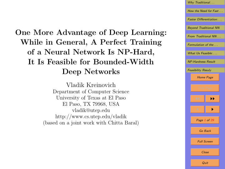 one more advantage of deep learning