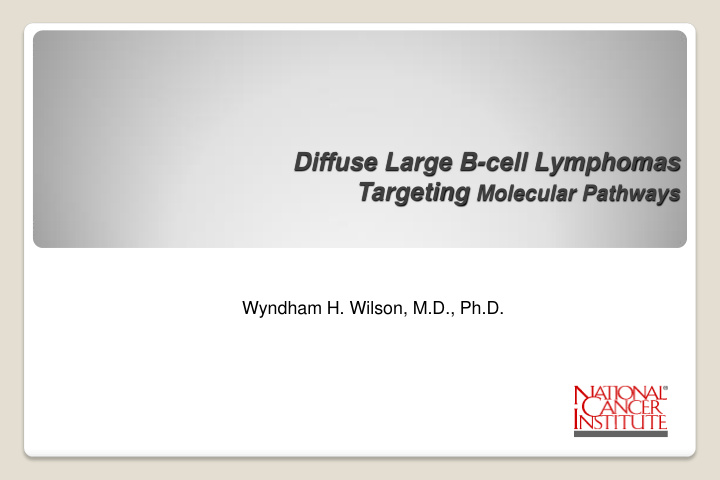 diffuse large b cell lymphomas