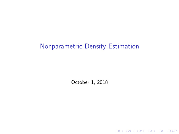 nonparametric density estimation