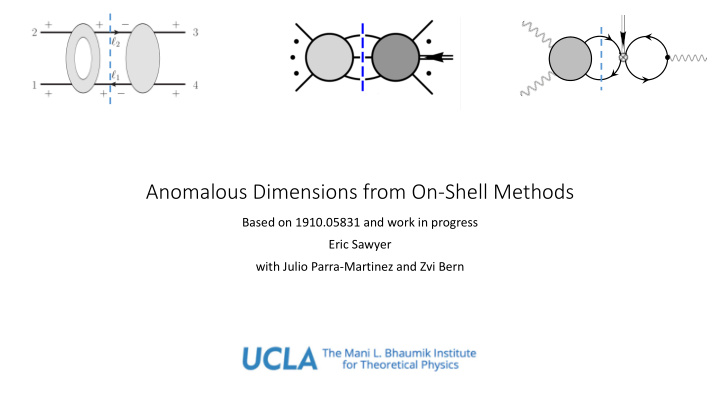 anomalous dimensions from on shell methods