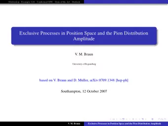 Exclusive Processes in Position Space and the Pion Distribution  Amplitude  V. M. Braun  University