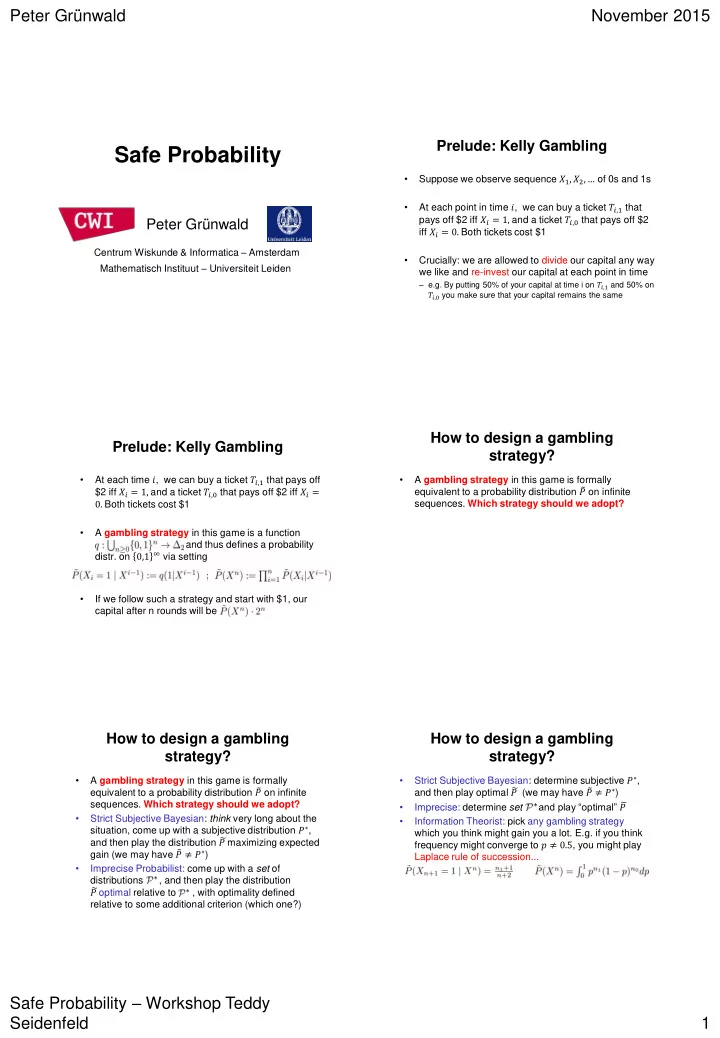 safe probability