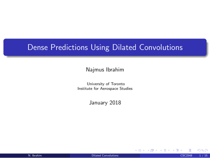dense predictions using dilated convolutions