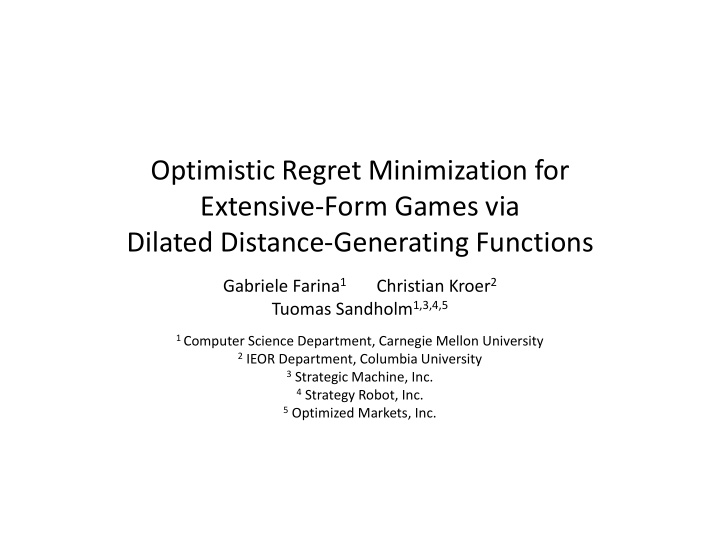 optimistic regret minimization for extensive form games