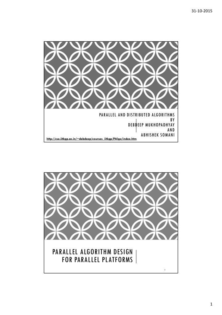 parallel algorithm design for parallel platforms