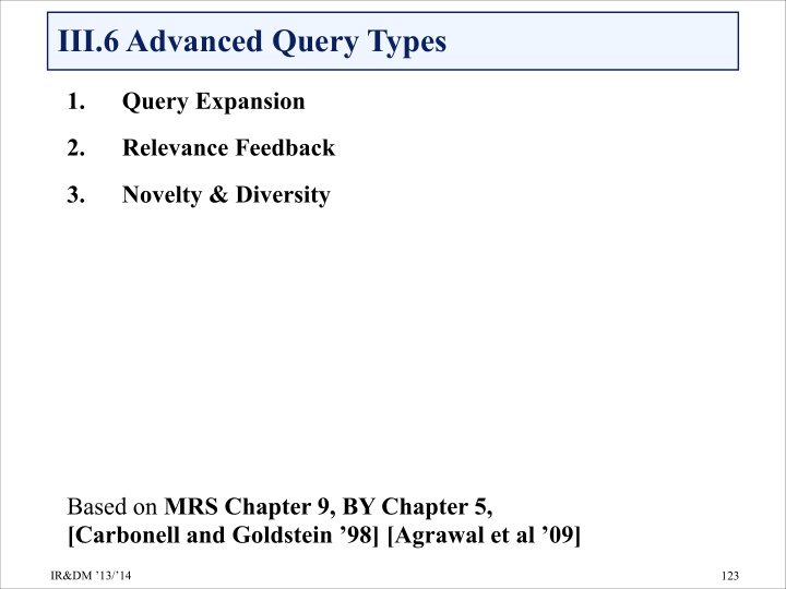 iii 6 advanced query types
