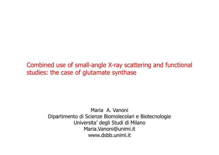 combined use of small angle x ray scattering and