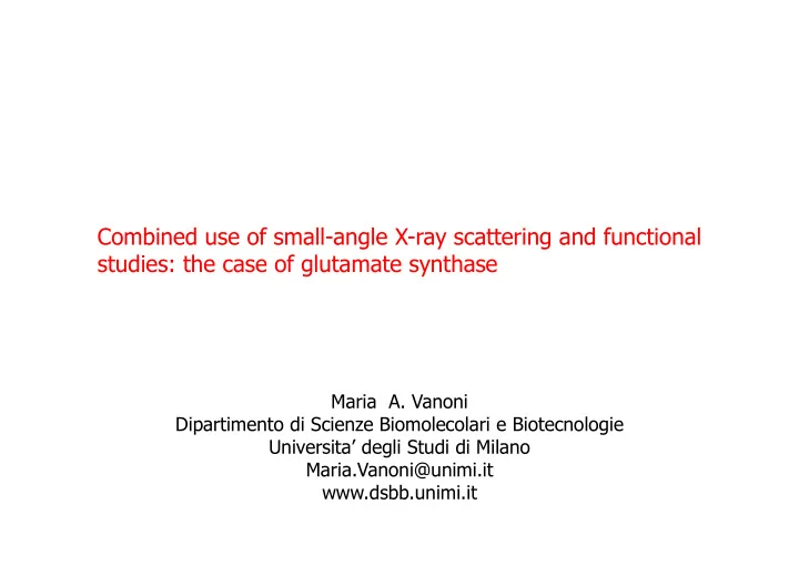 combined use of small angle x ray scattering and