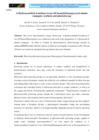 4-(Hydroxymethyl)-6-methoxy-2-oxo-2 H -benzo[ h ]benzopyran-  -alanine  conjugate: synthesis and
