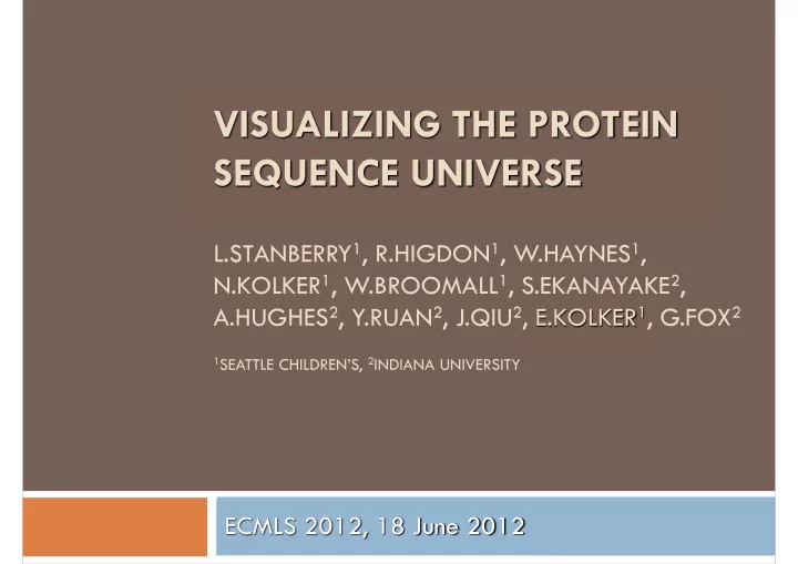 visualizing the protein sequence universe