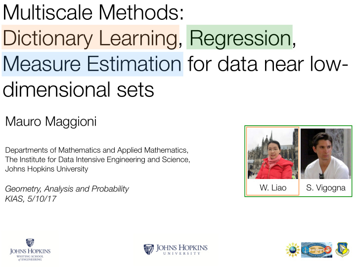 multiscale methods dictionary learning regression measure