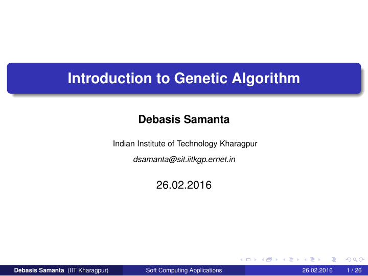 introduction to genetic algorithm