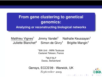 From gene clustering to genetical  genomics:  Analyzing or reconstructing biological networks