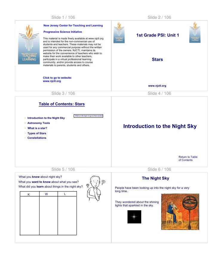 introduction to the night sky
