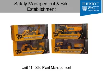 Safety Management &amp; Site  Establishment  Unit 11 - Site Plant Management  Learning Outcomes