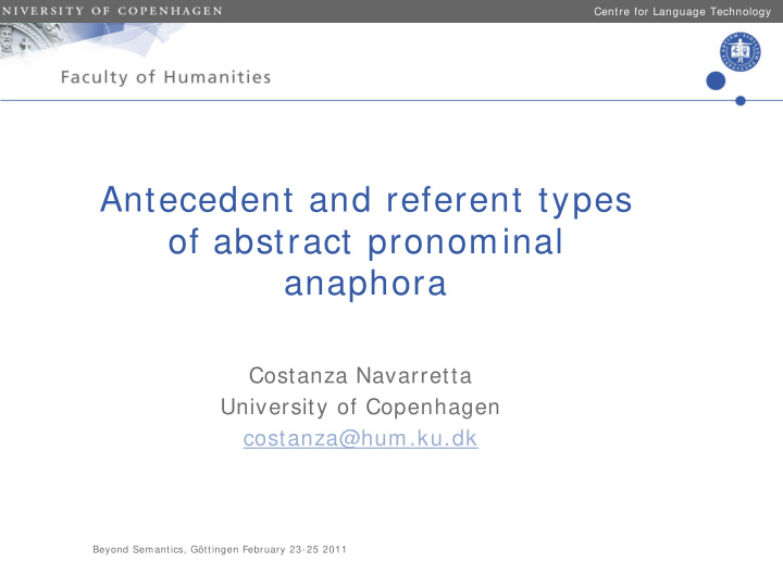 antecedent and referent types of abstract pronominal