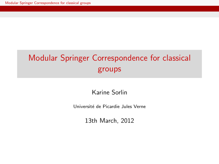 modular springer correspondence for classical groups