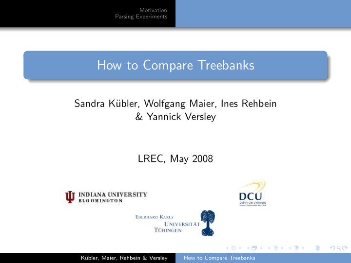 how to compare treebanks