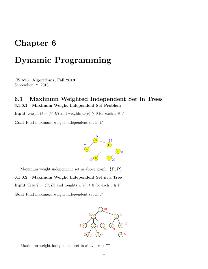 chapter 6 dynamic programming