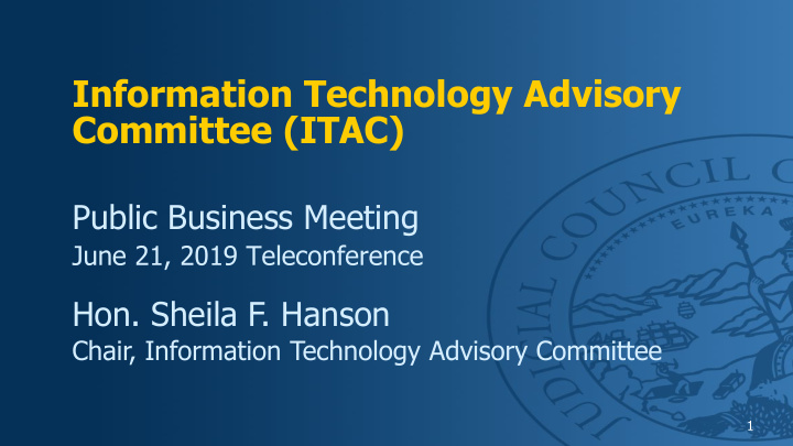 information technology advisory committee itac