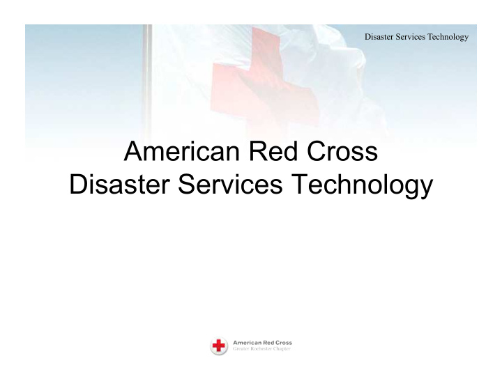 american red cross disaster services technology