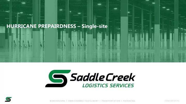 hurricane prepairdness single site
