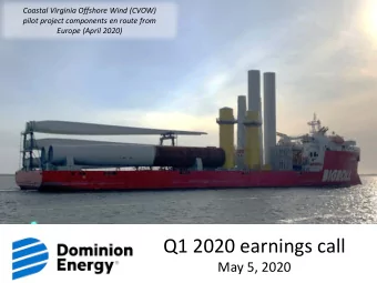 Q1 2020 earnings call  May 5, 2020  Important note to investors  This presentation contains certain