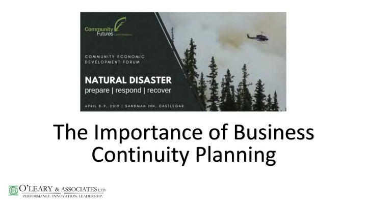 continuity planning background