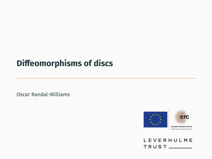 diffeomorphisms of discs