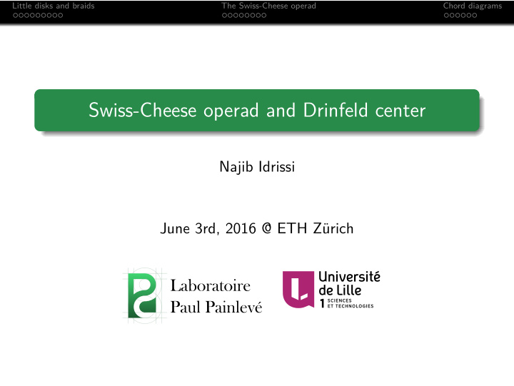 swiss cheese operad and drinfeld center