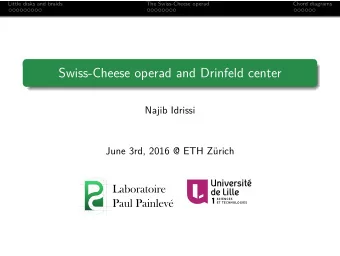 Swiss-Cheese operad and Drinfeld center  Najib Idrissi  June 3rd, 2016 @ ETH Zrich  Little disks