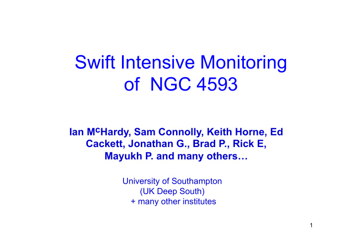 swift intensive monitoring of ngc 4593