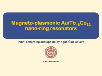 Magnet  neto-pl  plasmonic  asmonic Au/  u/Tb Tb 18 18 Co Co 82  82  nano  nano-ring  ring res