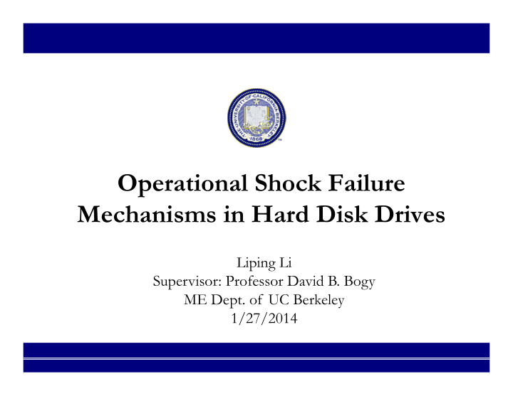 operational shock failure mechanisms in hard disk drives