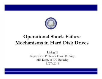 Operational Shock Failure  Mechanisms in Hard Disk Drives  Liping Li  Supervisor: Professor David