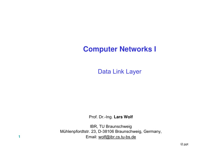 computer networks i