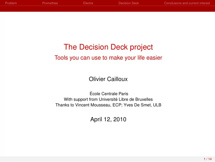 the decision deck project
