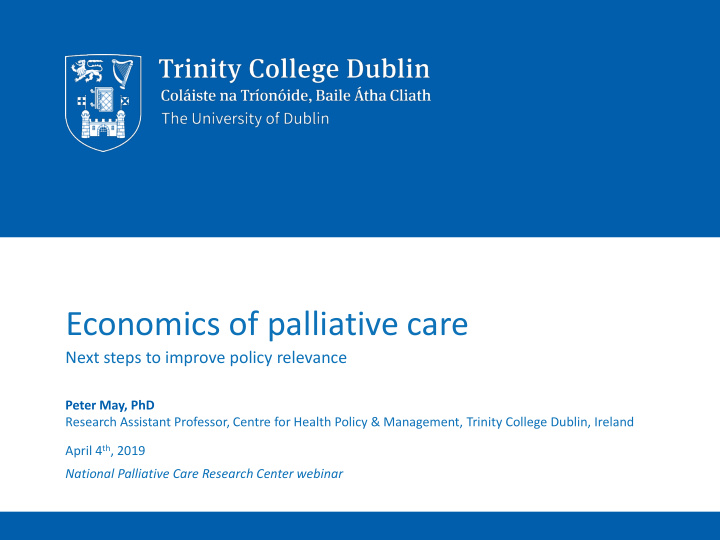 economics of palliative care