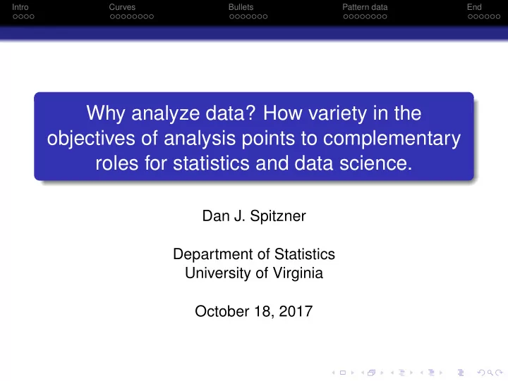 why analyze data how variety in the objectives of