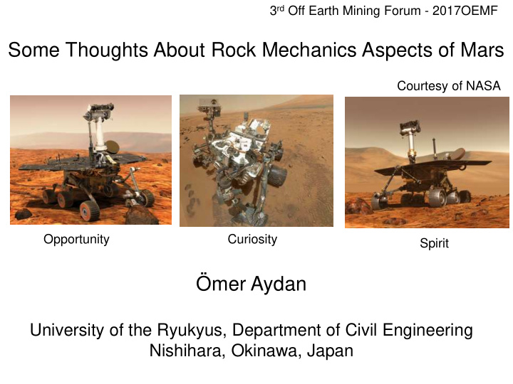 some thoughts about rock mechanics aspects of mars