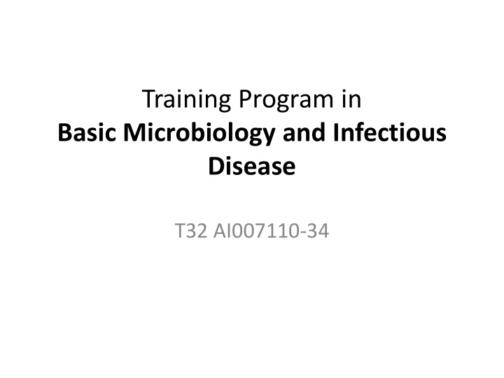 training program in basic microbiology and infectious