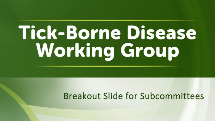 breakout slide for subcommittees in introductions