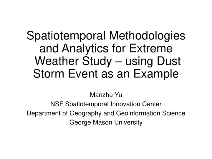 and analytics for extreme
