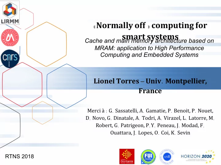 normally off computing for smart systems