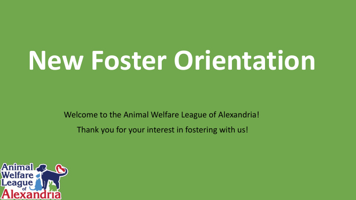 new foster orientation