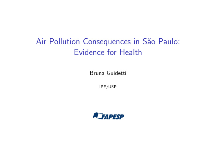 air pollution consequences in s ao paulo evidence for