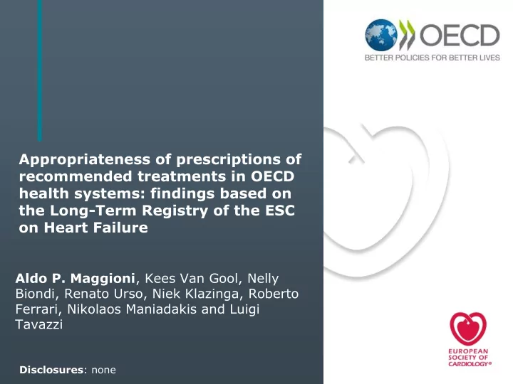 appropriateness of prescriptions of recommended