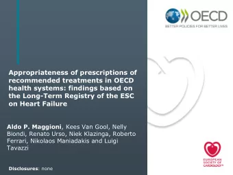 Appropriateness of prescriptions of  recommended treatments in OECD  health systems: findings based